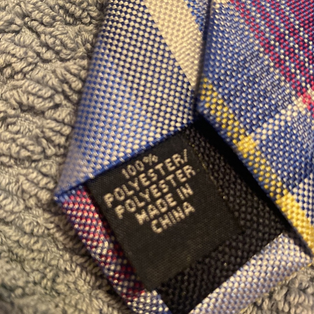 Izod Tie ~ blue with a coral/pink & yellow stripes! Beautiful colors!! - Picture 7 of 8